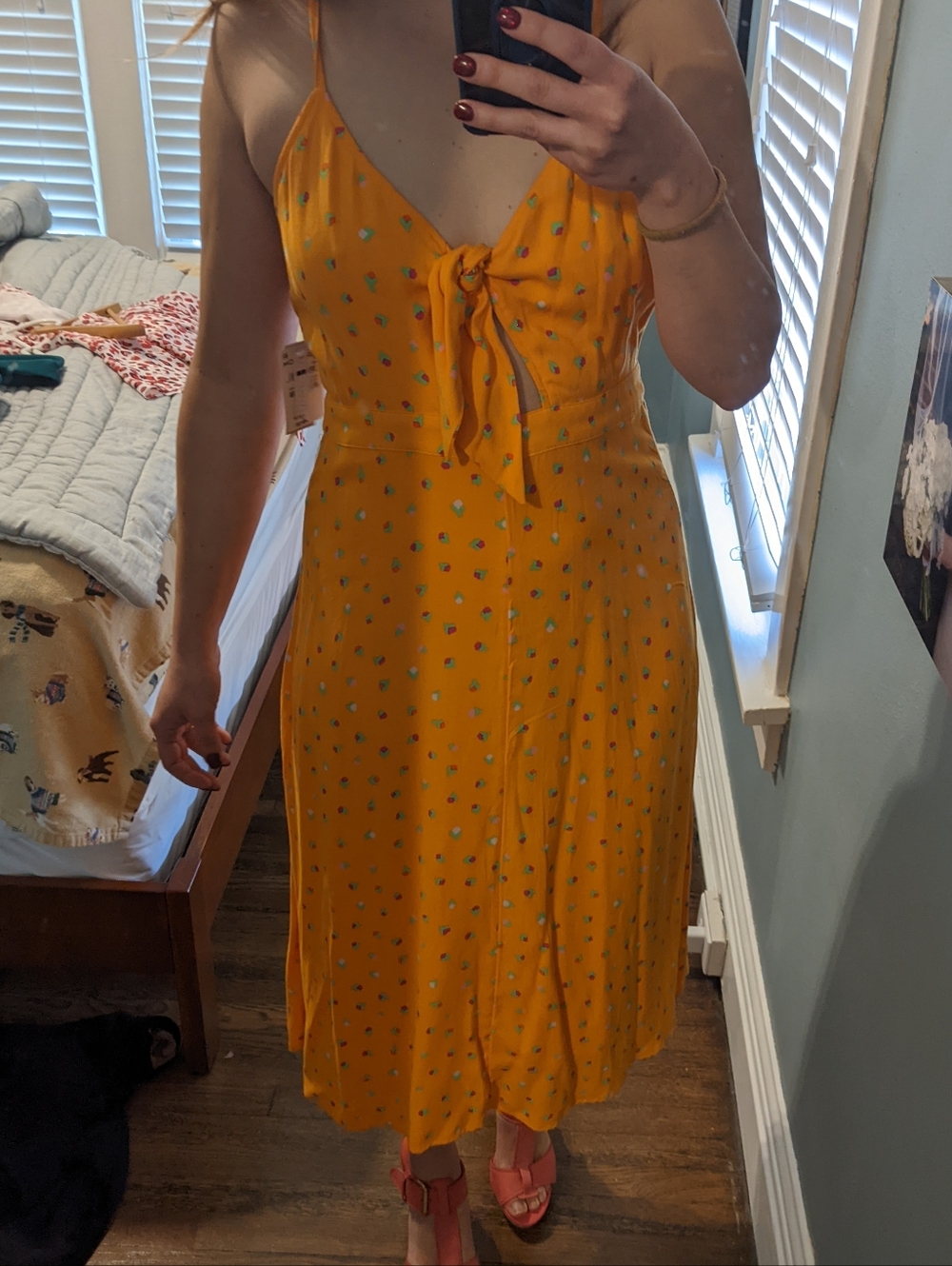 BP Yellow Floral Midi Dress